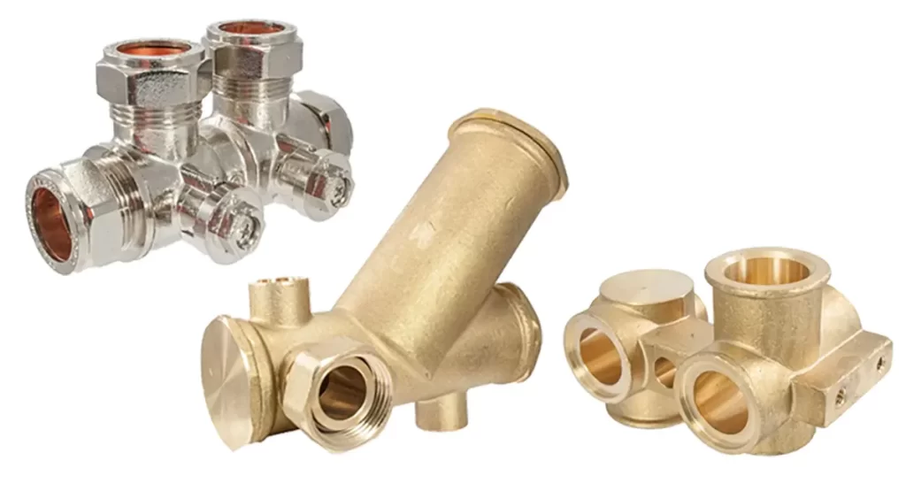 Brass fitting 3c, 7b and chrome double T